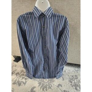 JF J Ferrar Modern Fit Button Up Shirt Mens Size Med Roll Tab Long Sleeve Blue